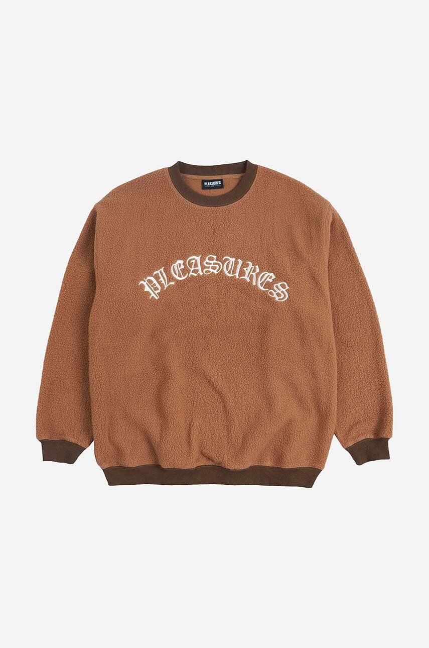 Суитчър Pleasures Sherpa Crewneck Sweatshirt Кафяво | P23SP019, 1