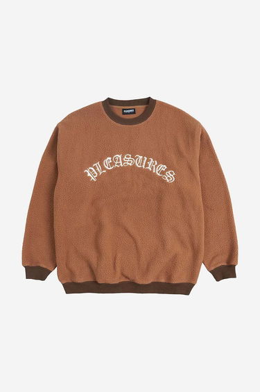 Суитчър Pleasures Sherpa Crewneck Sweatshirt Кафяво | P23SP019, 1