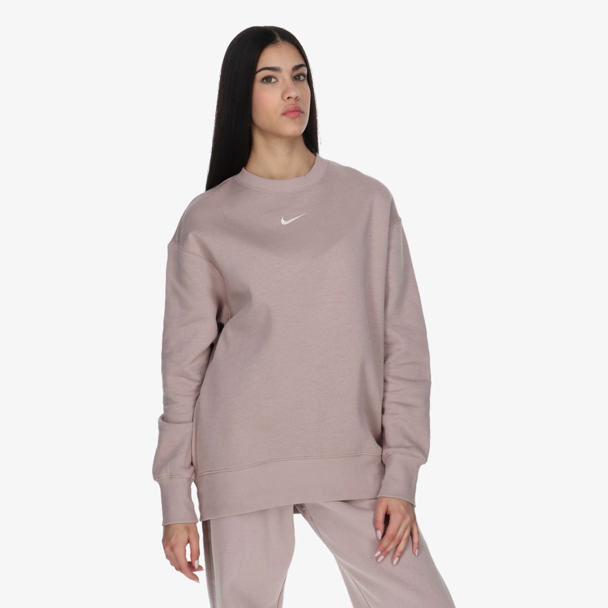Пуловер Nike Nike Phoenix Fleece Oversized Crew Sweat Diffused Taupe/Sail Бежово | DQ5733-272, 1