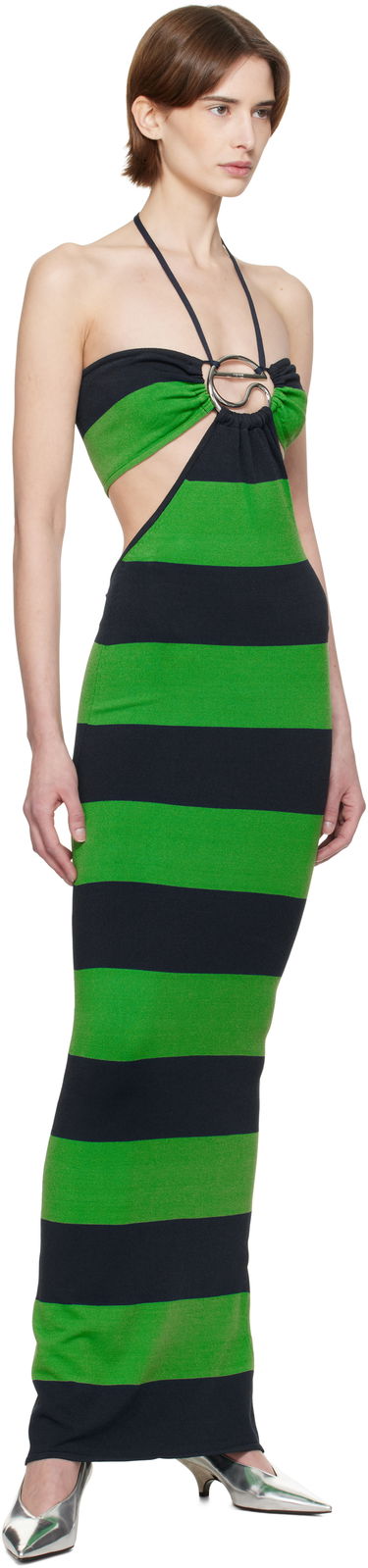 Pокля Coperni Coperni Knitted Striped Halter Maxi Dress Зелено | COPML135SY3010, 3