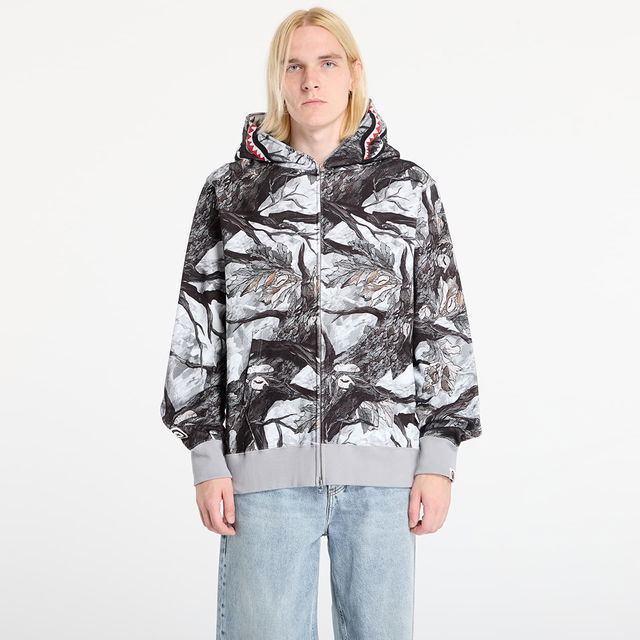 Tree Edge Camo Shark Relaxed Fit Full Zip Hoodie