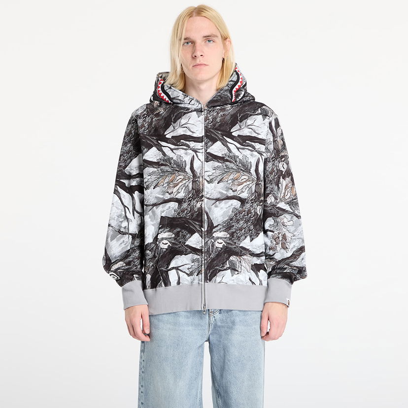 Суитчър BAPE Tree Edge Camo Shark Relaxed Fit Full Zip Hoodie Многоцветен | 001ZPL801002MWHT