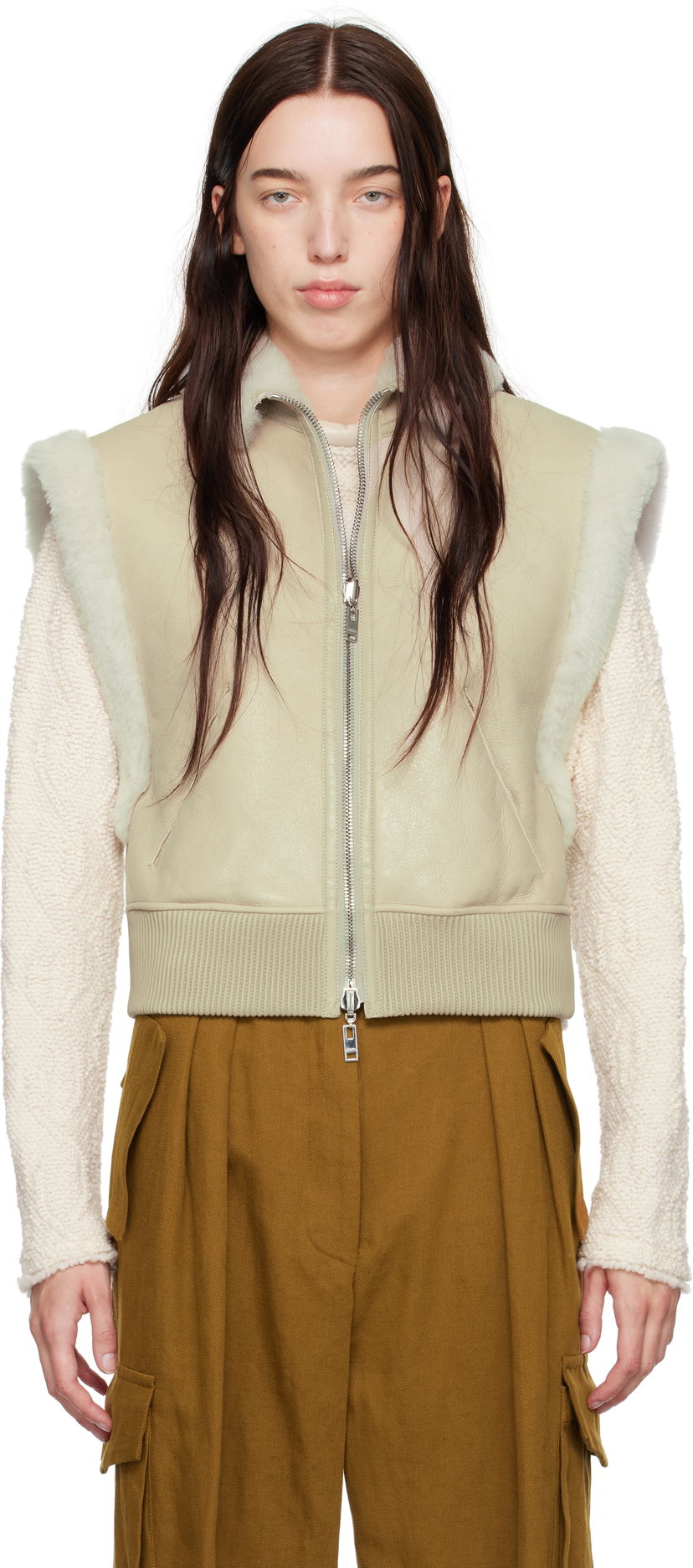 Жилетка ISABEL MARANT Shearling Vest Бяло | MA0293FA-B3A01I