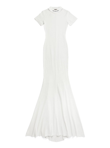 Pокля Balenciaga T-Shirt Maxi Dress Бяло | 744730TOVR99012