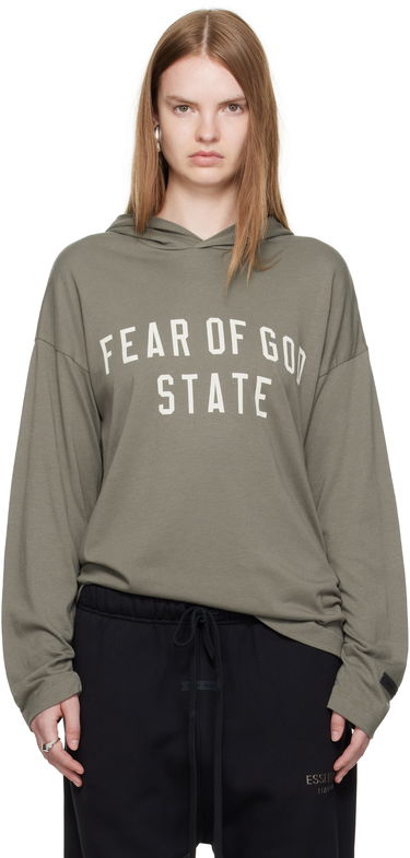Суитчър Fear of God ESSENTIALS State Long Sleeve Hoodie Зелено | 125SP257177FW, 0