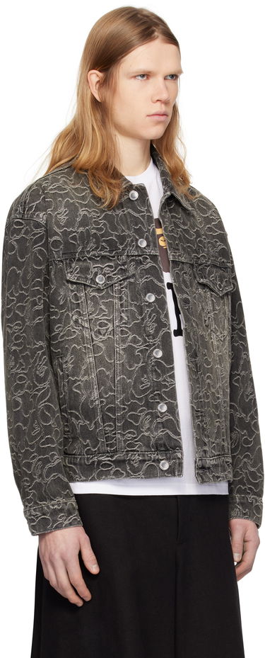 Яке бомбър BAPE Line Camo Jacquard Denim Jacket Черно | 001LJK801326M, 1