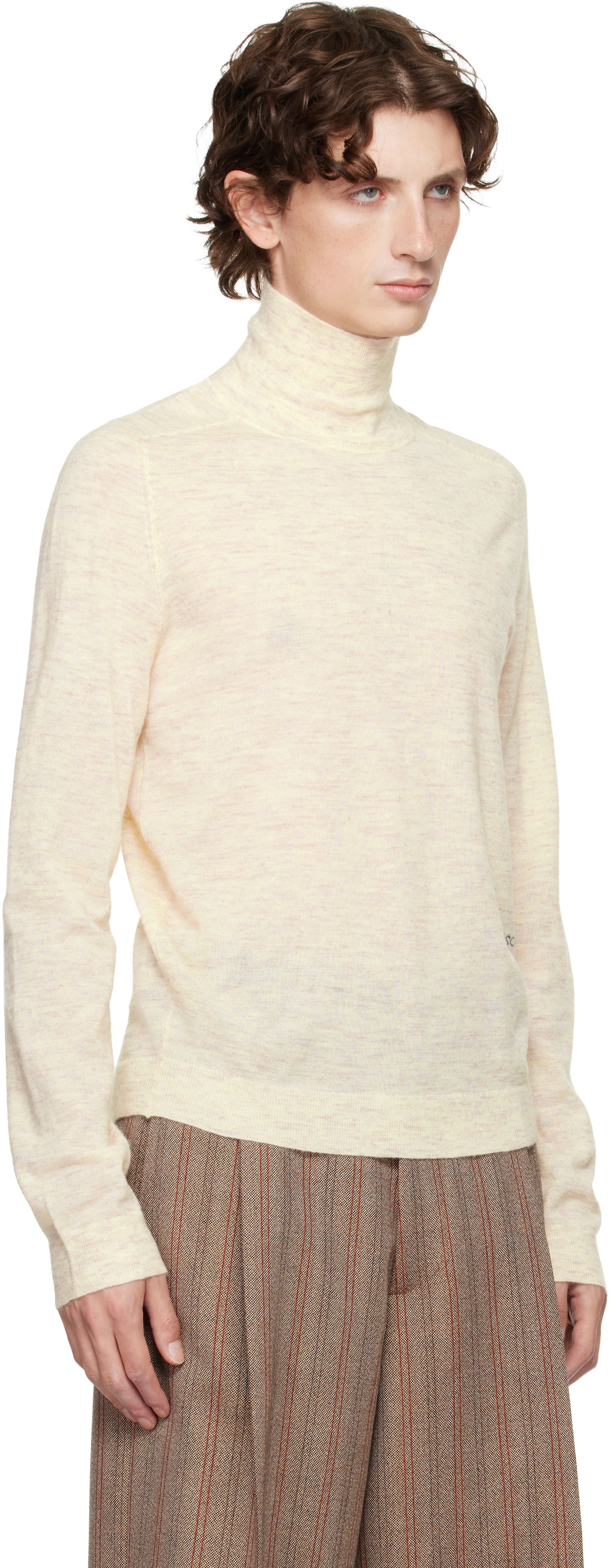 Пуловер JW Anderson JW Anderson Logo Turtleneck Бежово | KW1436-YN0444, 1