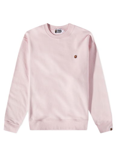 Суитчър BAPE Head One Point Relaxed Fit Crew Sweat Pink Розово | 001SWJ301015M-PNK