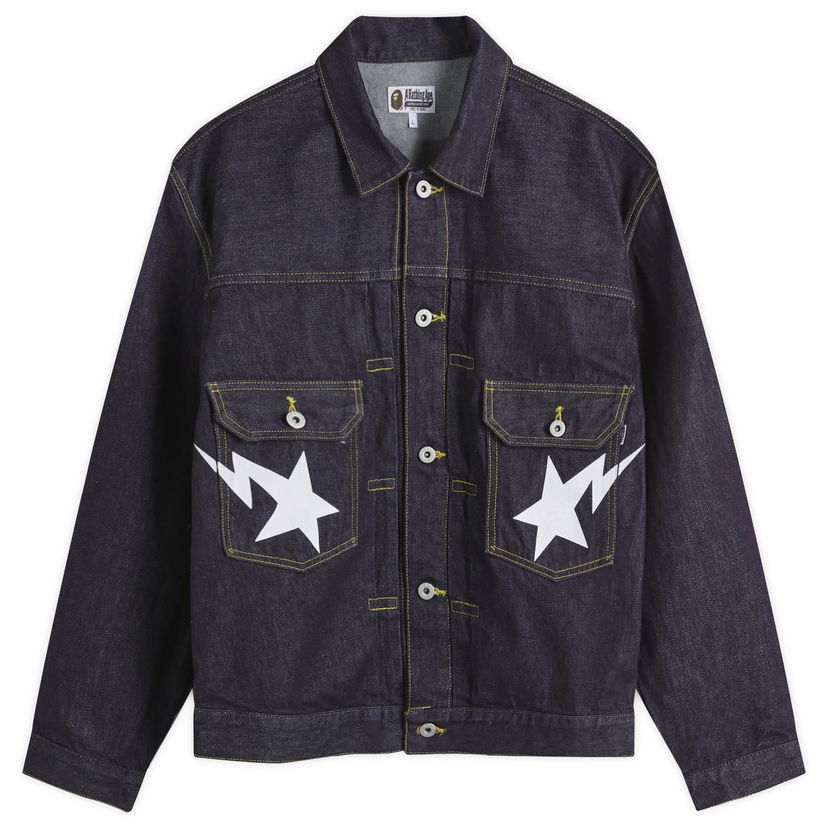 Яке BAPE A Bathing Ape Sta Denim Type-02 Jacket Черно | 001LJK301002M-IND