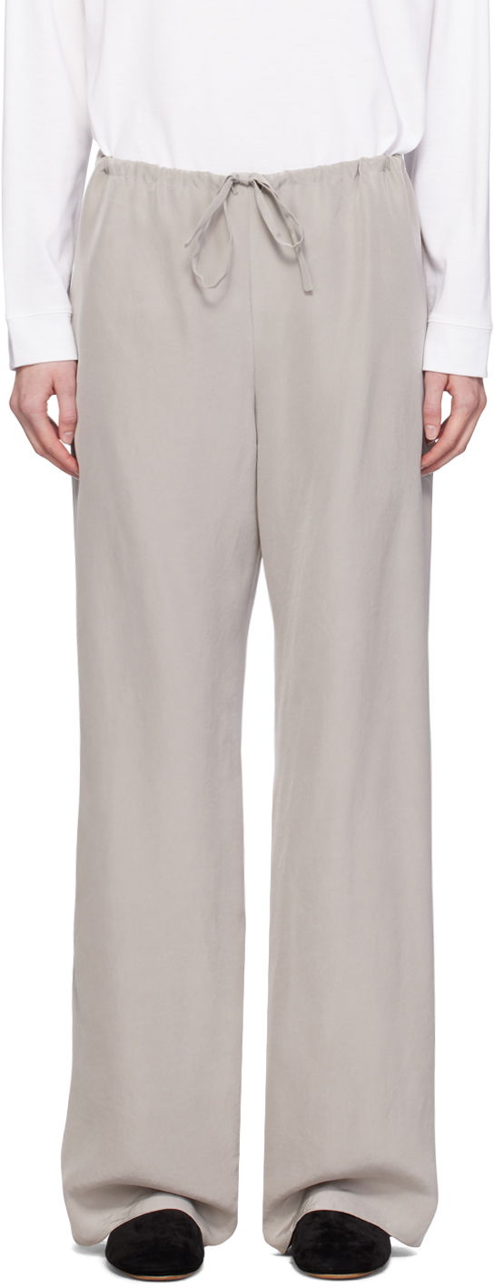 Панталони The Row Wide Leg Trousers Сиво | 7892-W2932