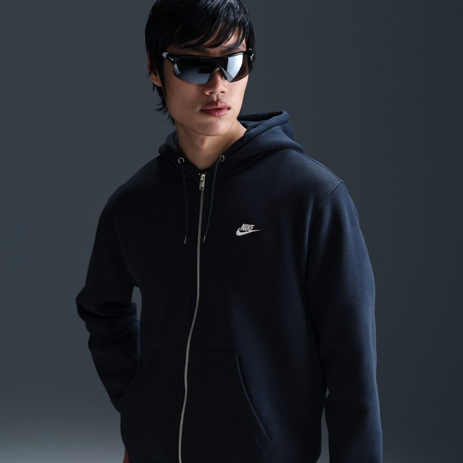 Суитчър Nike Nike Club Fleece Full-Zip Hoodie Тъмно синьо | FN3861-451, 0