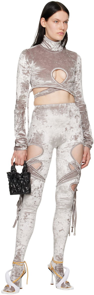 Клинове Ottolinger Ottolinger Velvet Tabi Leggings Сиво | 403003, 3