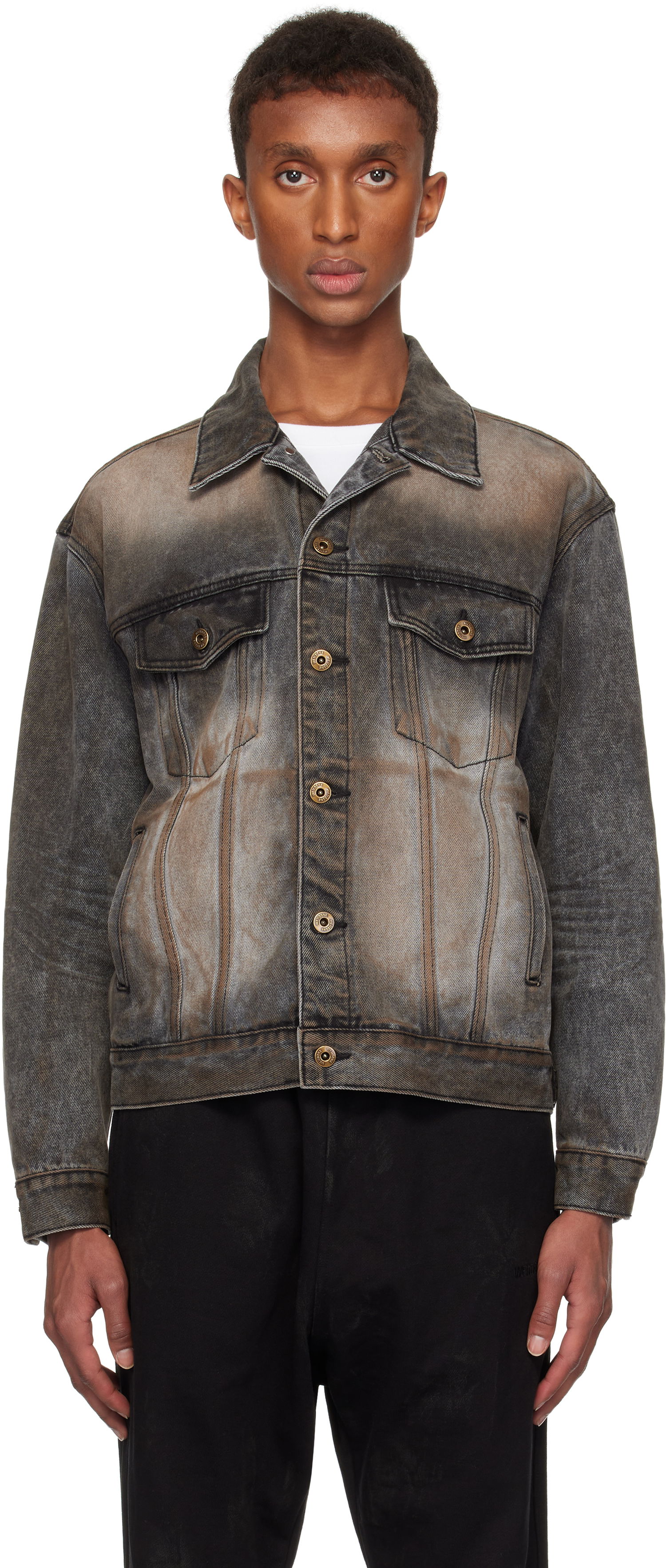 Яке We11done We11done Washed Denim Jacket Сиво | WD-DJ3-24-315-U-BK, 0