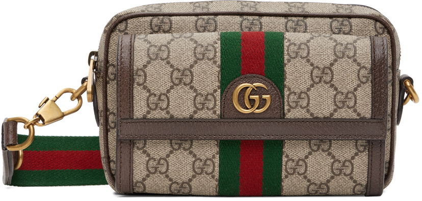 Чанта през рамо Gucci Beige Mini Ophidia GG Бежово | 746308 96IWT