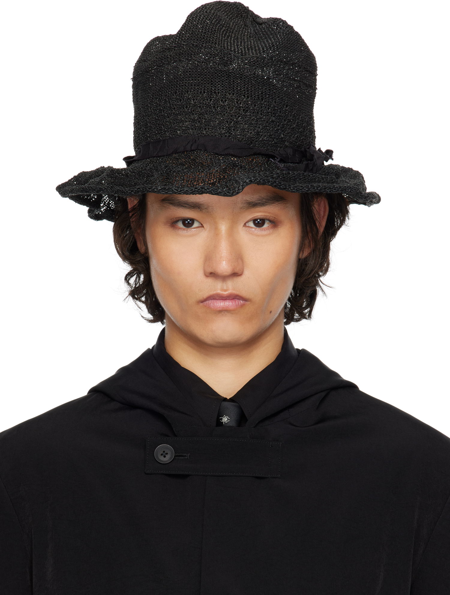 Шапка Yohji Yamamoto Yohji Yamamoto Paper PE Mountain Hat Черно | HP-H03-960, 0
