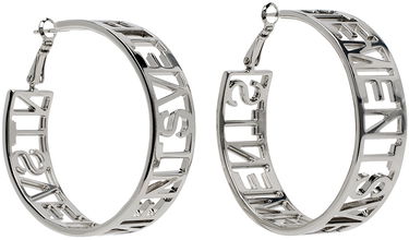 Обеци VETEMENTS Small Logo Hoop Earrings Сиво | UE64EA180S, 1