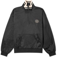 Пуловер Gucci Interlocking Logo Half Zip Sweater Черно | 768614-XJF4A-1043, 1