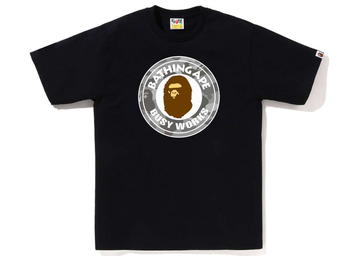 Тениска BAPE Honeycomb Camo Busy Works Tee Черно | 1J30-110-040, 0