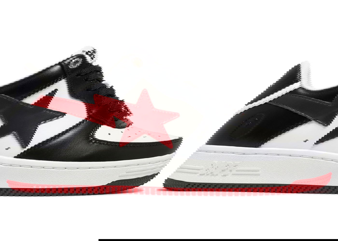 Кецове и обувки BAPE A Bathing Ape Bape Sta #3 M2 White Black Red Черно | 1K30-191-303-BLK/1K30-291-303-BLK/001FWK301303_BLK, 0