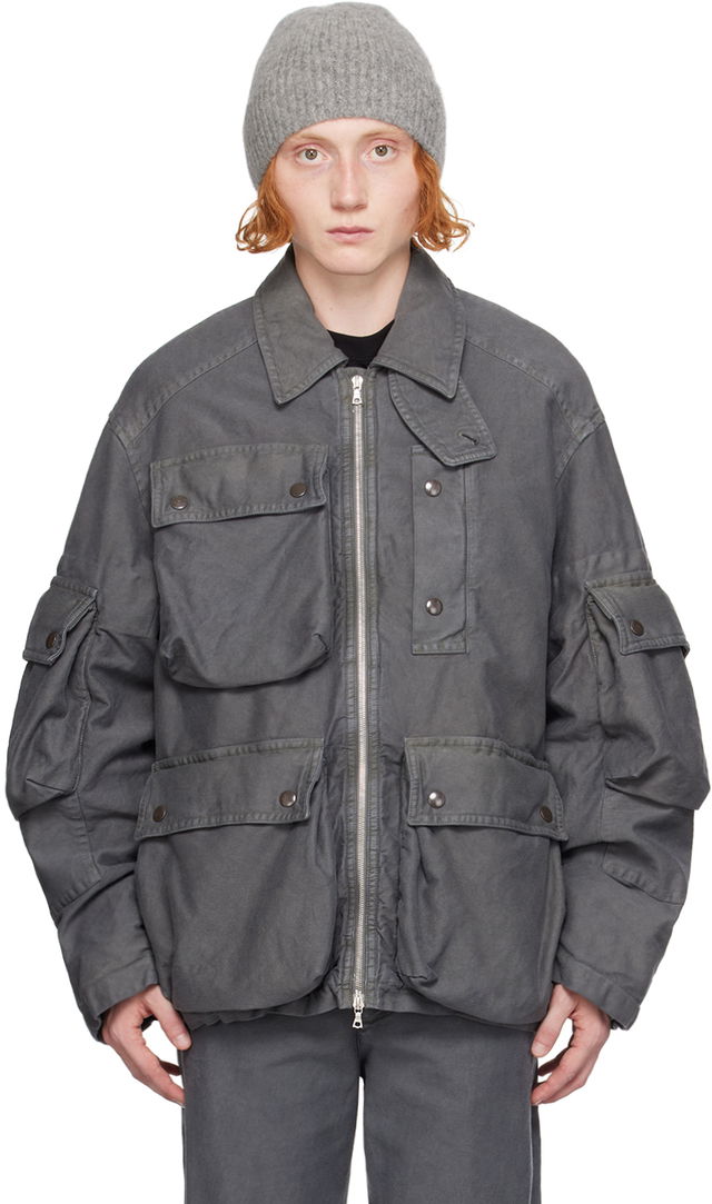 Gray Flap Pocket Jacket