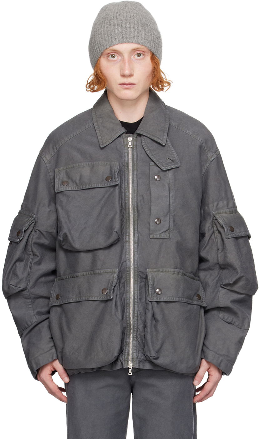 Яке Dries Van Noten Gray Flap Pocket Jacket Сиво | 242-020514-9302