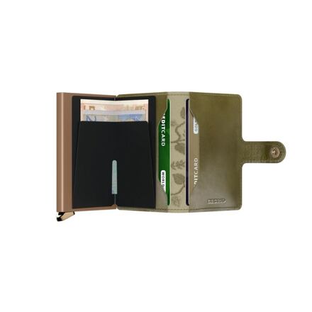 Портфейл Secrid Floral Embroidered Mini Cardholder Wallet Зелено | MSt-Olive, 1
