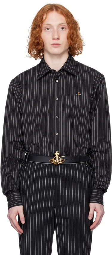 Риза Vivienne Westwood Vivienne Westwood Pinstripe Button-Down Shirt Черно | 2401000J-W0126-, 0