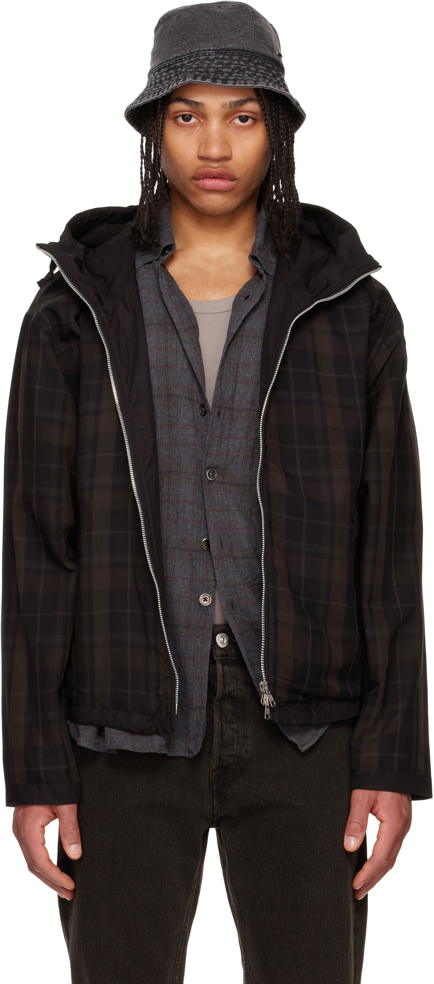 Пухо яке OUR LEGACY Our Legacy Riviera Plaid Jacket Кафяво | M2251RBSC, 0