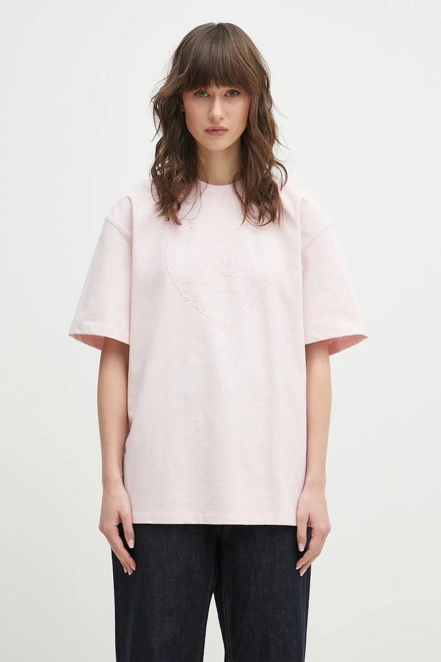 Heavy Cotton Drop Shoulder Heart T-Shirt