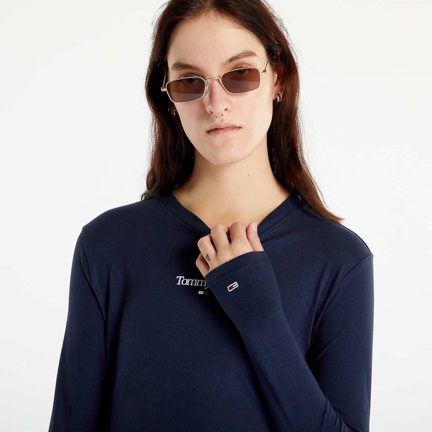 Тениска Tommy Hilfiger Crop Essential Long Sleeve T-Shirt Тъмно синьо | DW0DW15443 C87, 0