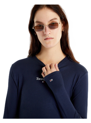 Тениска Tommy Hilfiger Crop Essential Long Sleeve T-Shirt Тъмно синьо | DW0DW15443 C87