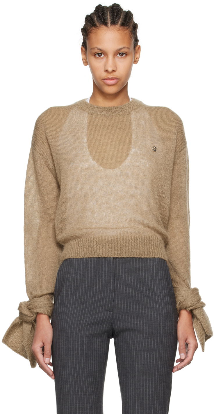 Пуловер Coperni Knotted Sleeve Sweater Бежово | COPML100648, 0