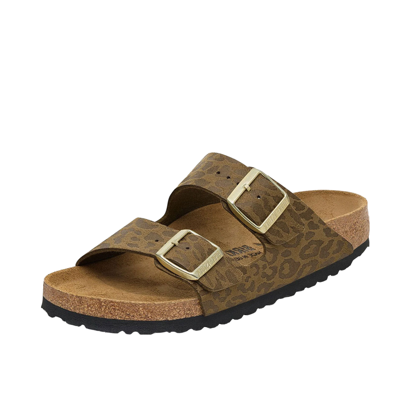 Кецове и обувки Birkenstock Arizona Synthetik Regular Fit Leopard Print Sandal Кафяво | 1030594