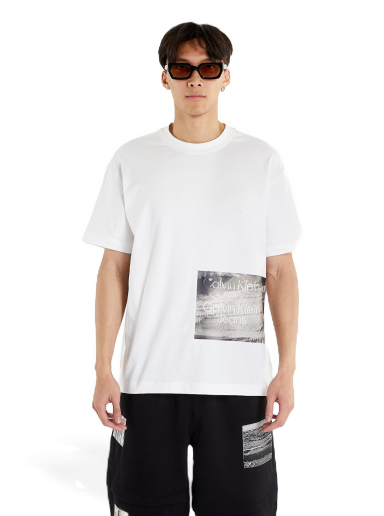 Тениска CALVIN KLEIN Motion Blur Photoprint S/S T-Shirt Бяло | J30J323223 YAF