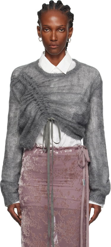 Пуловер Ann Demeulemeester Ann Demeulemeester Zinaida Drawstring Sweater Сиво | 2520-W-KN35-KN069-088, 0
