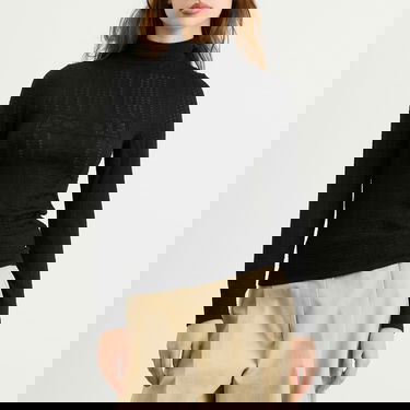 Пуловер Bode Louise Patterned Knit Mock Neck Long Sleeve Top Черно | WRF25KT006-BLACK, 2