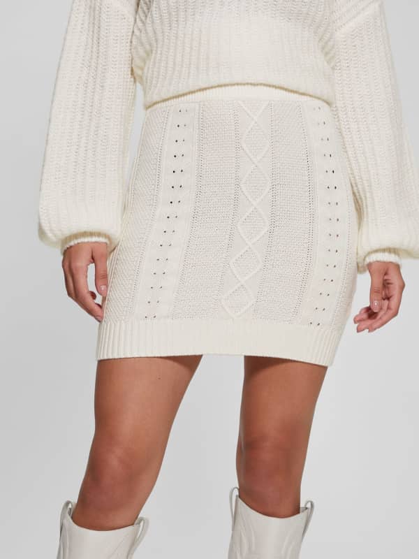 Пола GUESS Cable Knit Sweater Mini Skirt Бежово | W4RD58Z37L1, 0