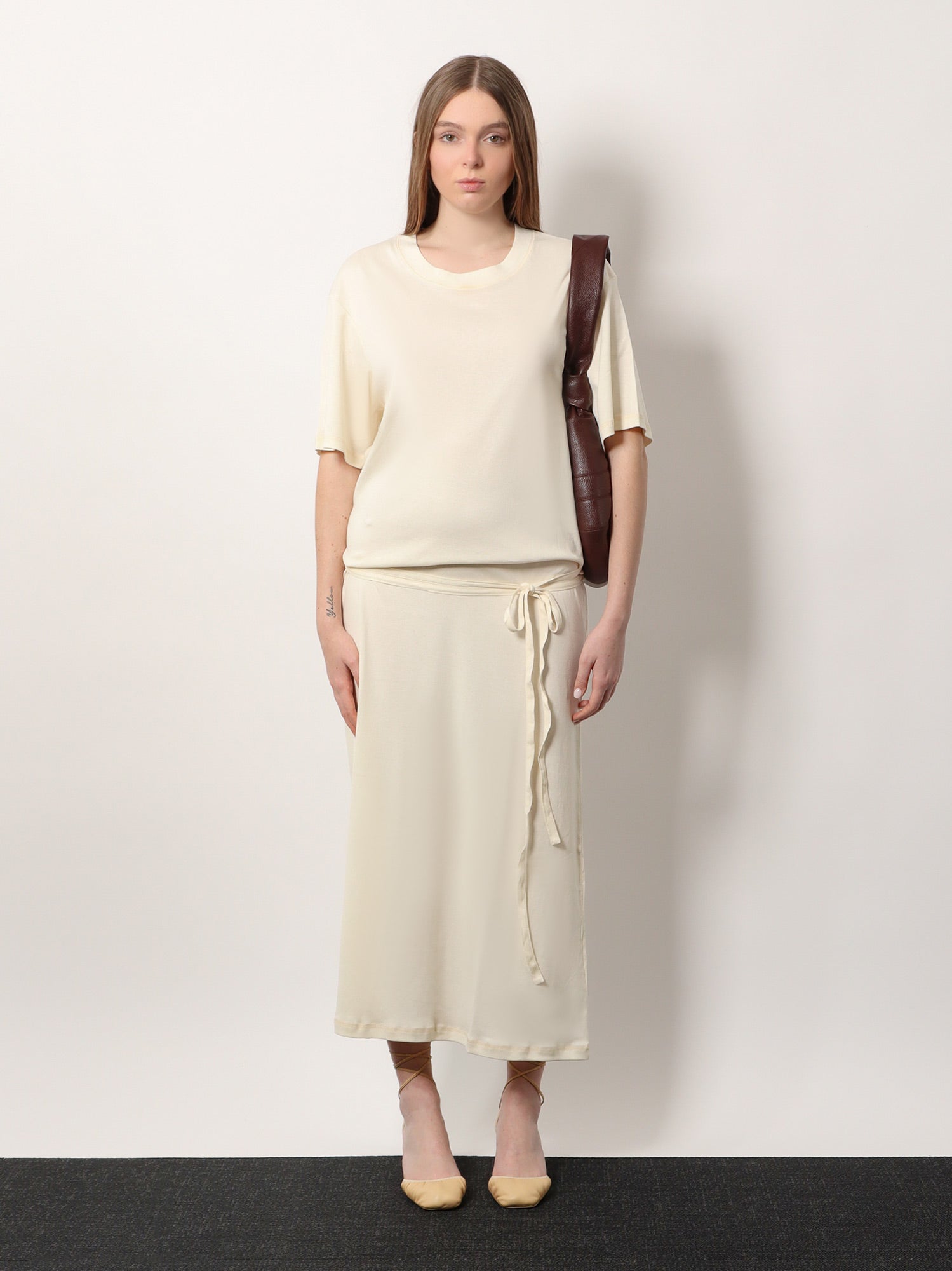 Pокля LEMAIRE Lemaire Women's Tie-Waist Knit Dress Бяло | DR1045LJ1016WH048, 1