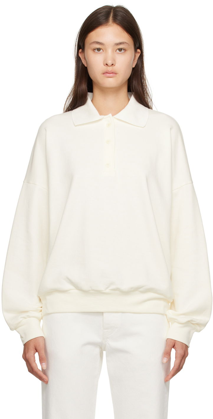 Суитчър The Row Corzas Oversized Polo Sweatshirt Бяло | 5748-K290, 0