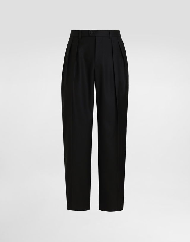 Dolce & Gabbana Wool Gabardine Pleated Trousers 54