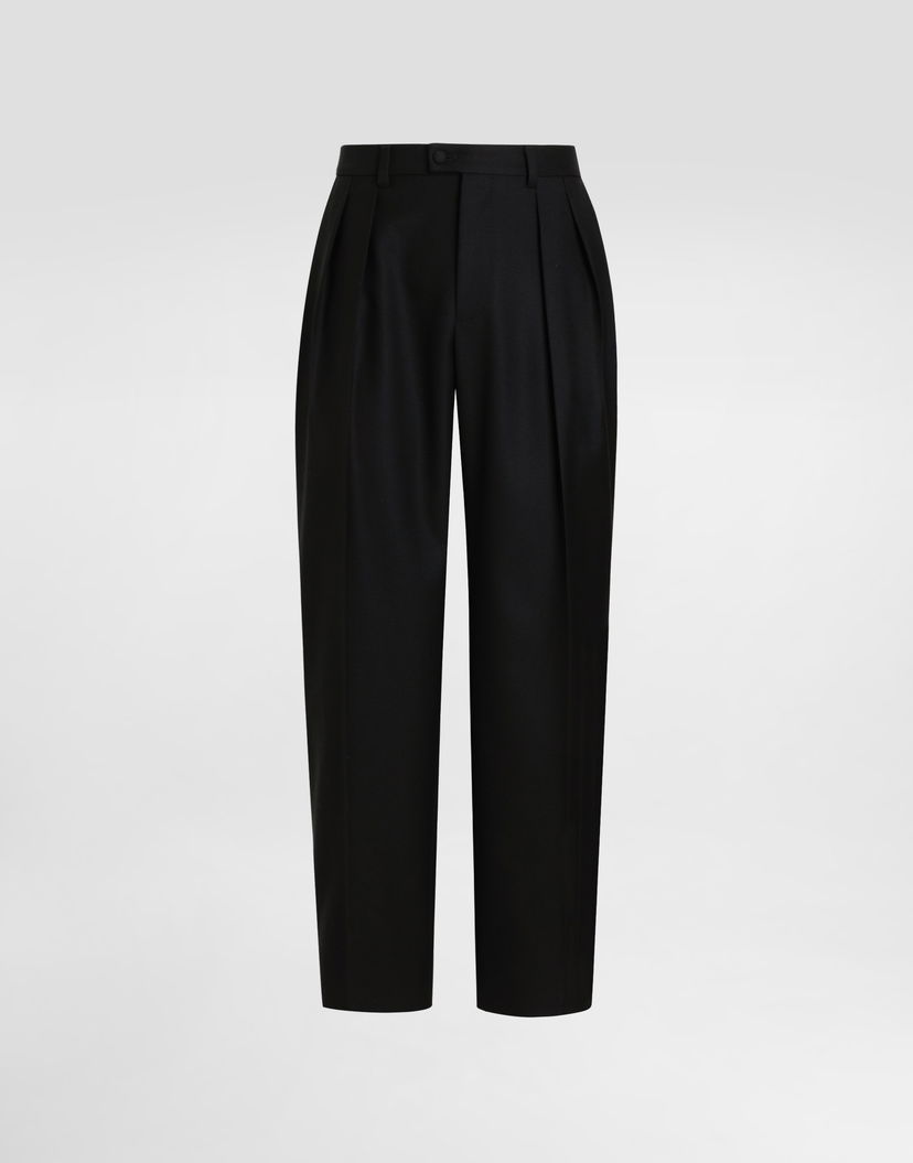 Панталони Dolce & Gabbana Dolce & Gabbana Wool Gabardine Pleated Trousers 54 Черно | GP166TFU21EN0000