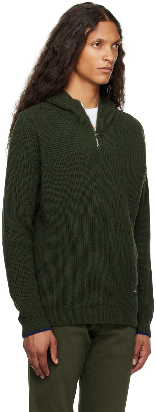 Пуловер Paul Smith PS Paul Smith Half-Zip Knit Hoodie Зелено | M2R-234Y-L21938-39, 1