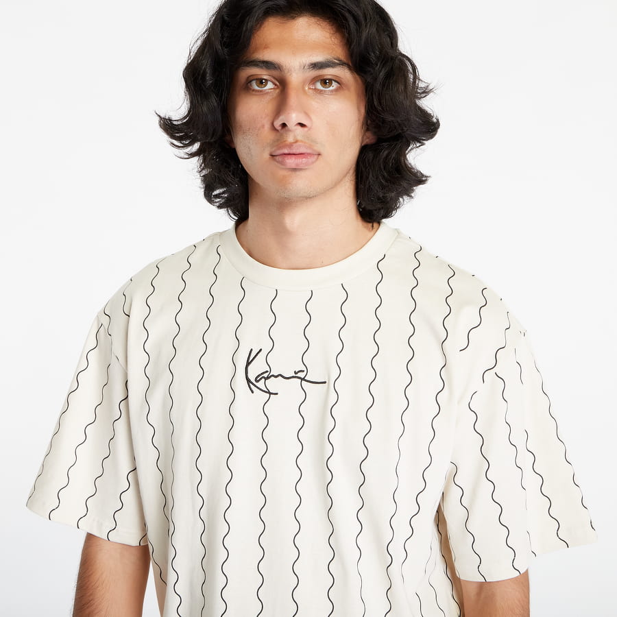 Тениска Karl Kani Small Signature Ziczac Pinstripe Tee Бяло | 6037819, 1