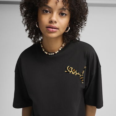 Съкратен топ Puma Leo Luxe Oversized Cropped T-Shirt Черно | 632337_01, 1