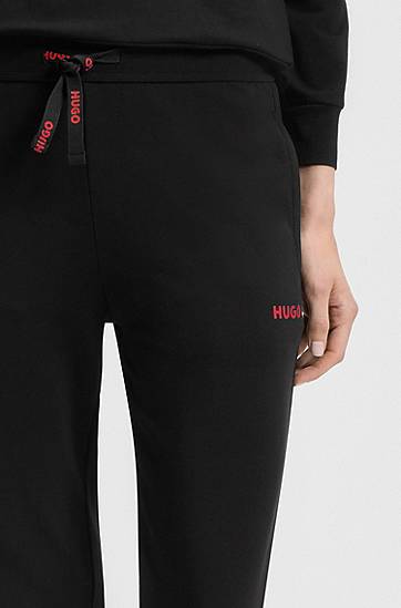 Комплект BOSS Cotton-blend Tracksuit Bottoms with Embellished Drawstring and Leg Detail Черно | 50556326, 1