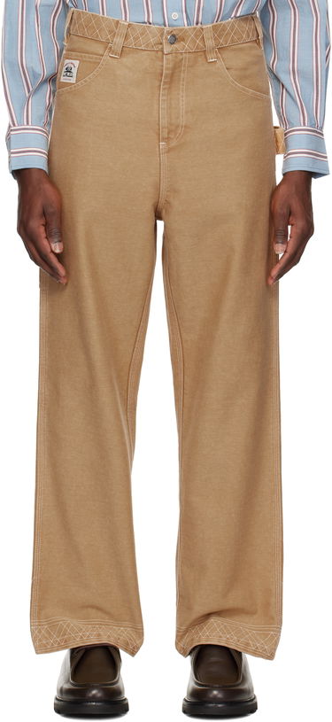 Карго панталони Bode Bode Embroidered Knolly Brook Trousers Бежово | MRS25BT020, 0