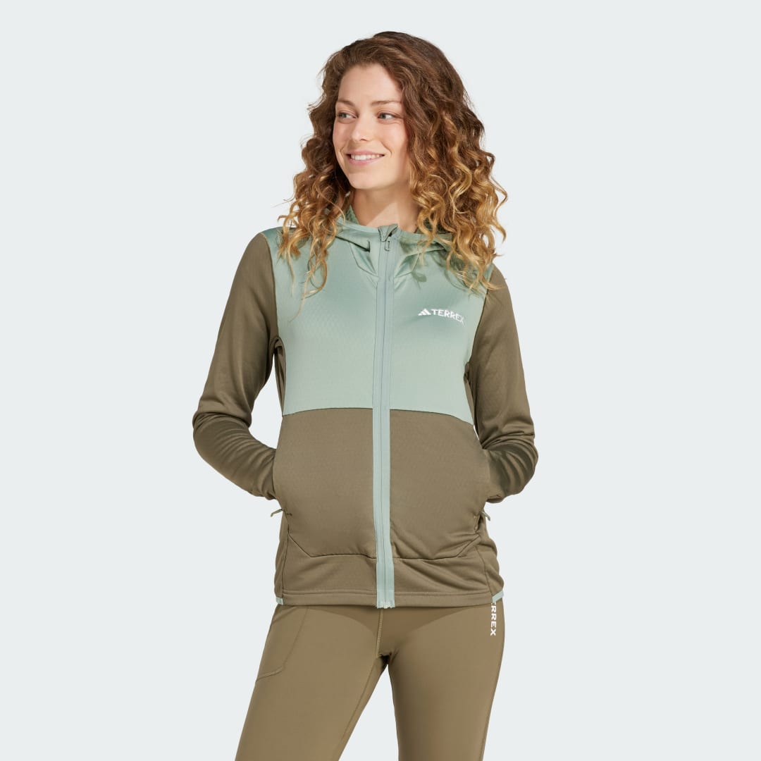 Суитчър adidas Performance Terrex Xperior Light Fleece Hooded Jacket Зелено | IW4172, 0
