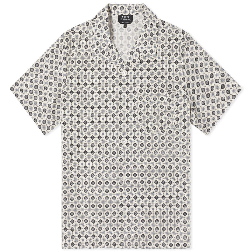 Риза A.P.C. Lloyd Geometric Vacation Shirt Бяло | COGXP-H12495-AAC