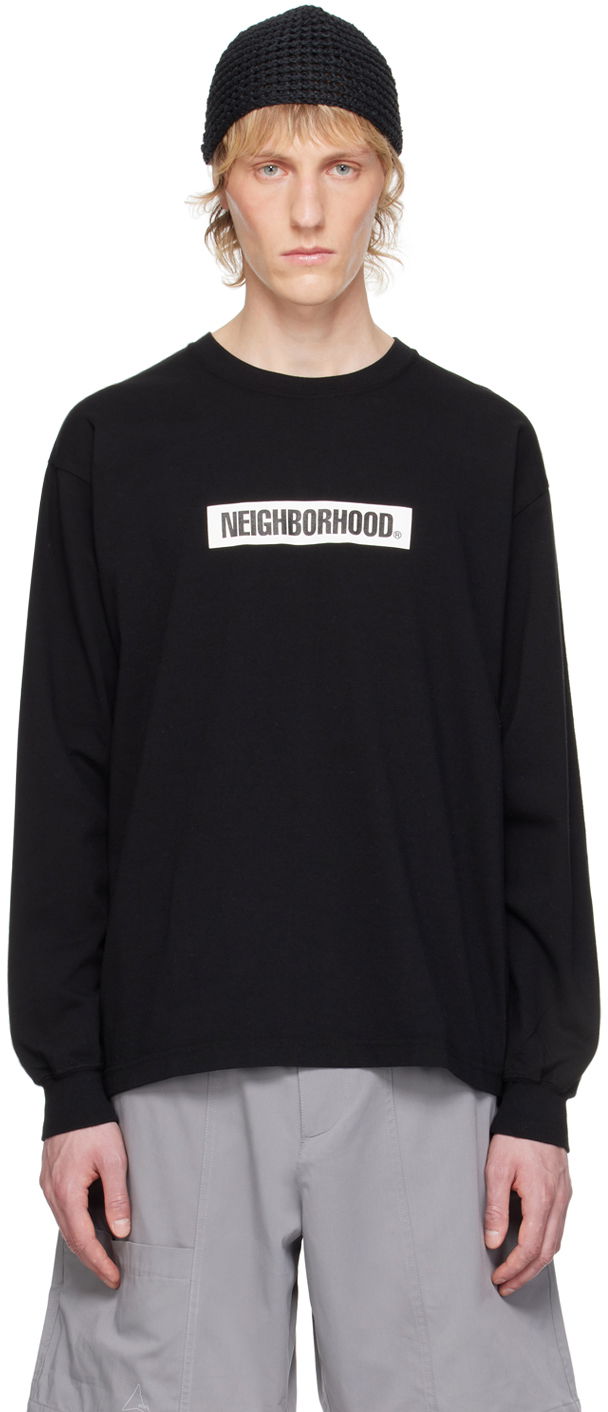 Тениска Neighborhood Printed Long Sleeve T-Shirt Черно | 241PCNH-LT02