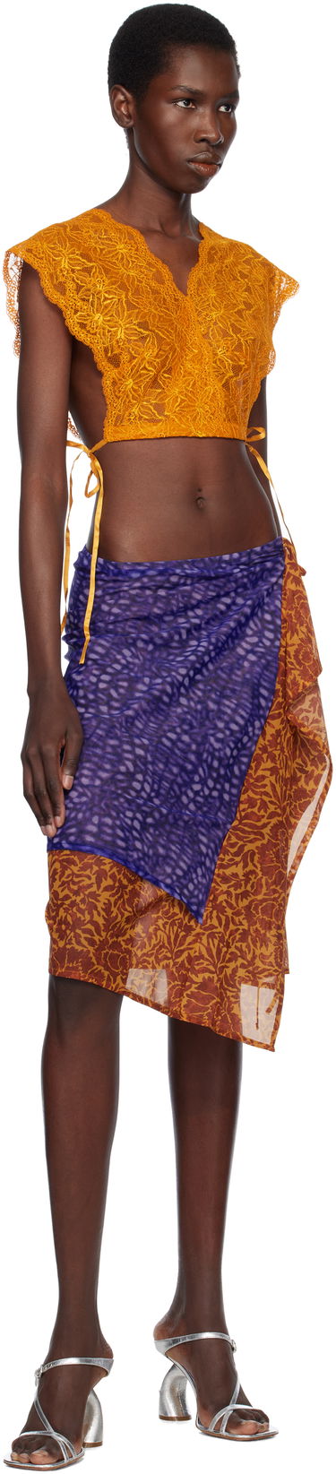Пола Dries Van Noten Dries Van Noten Double Layered Midi Skirt Многоцветен | 251-011164-1619, 3